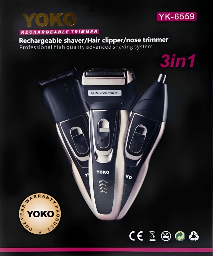 ماكينة حلاقة رجالي متعددة الاستخدام YOKO 3 in1 6559