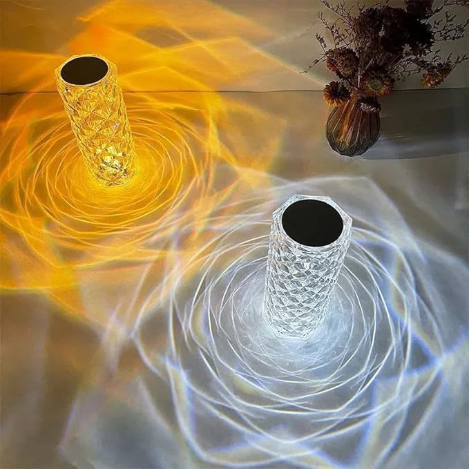 مصباح كريستالي ليلي بتصميم أنيق 16 لونًا متغيرًا قابل لإعادة الشحن ،هدية مثالية لتناسب المنزل (مع جهاز التحكم عن بُعد).